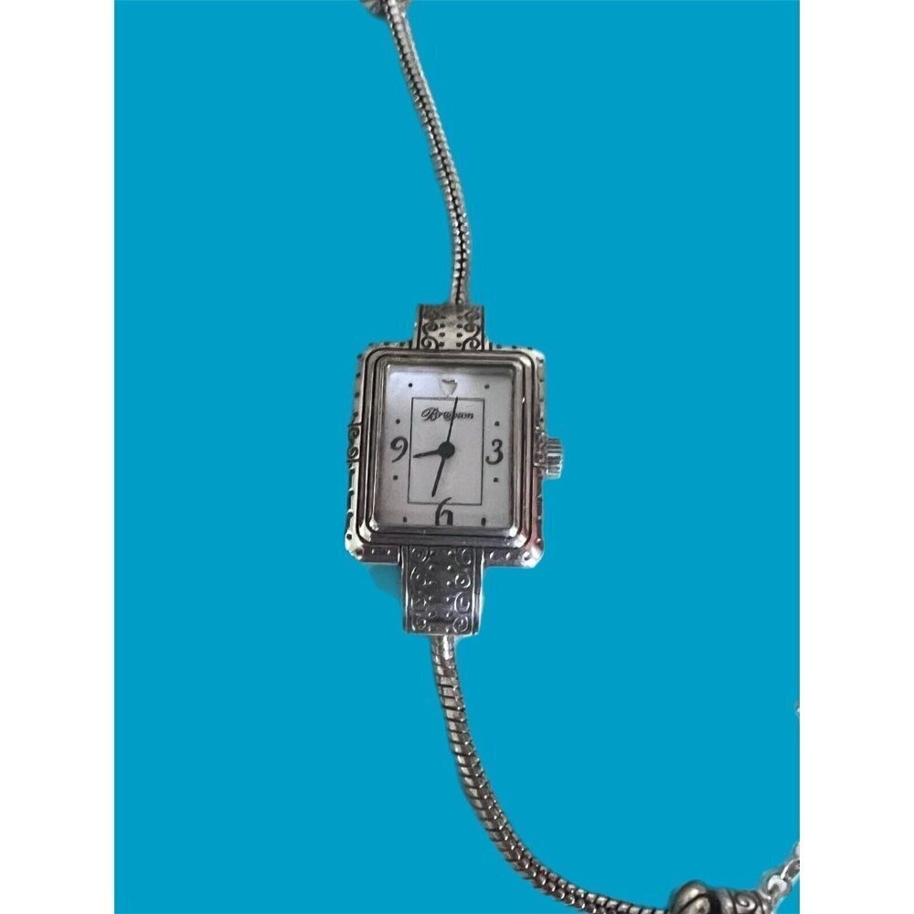 BRIGHTON SHORT HILLS SILVER WATCH WITH 2 BEADS NEW BATTERY CAN ADD BEADS - Picture 5 of 6